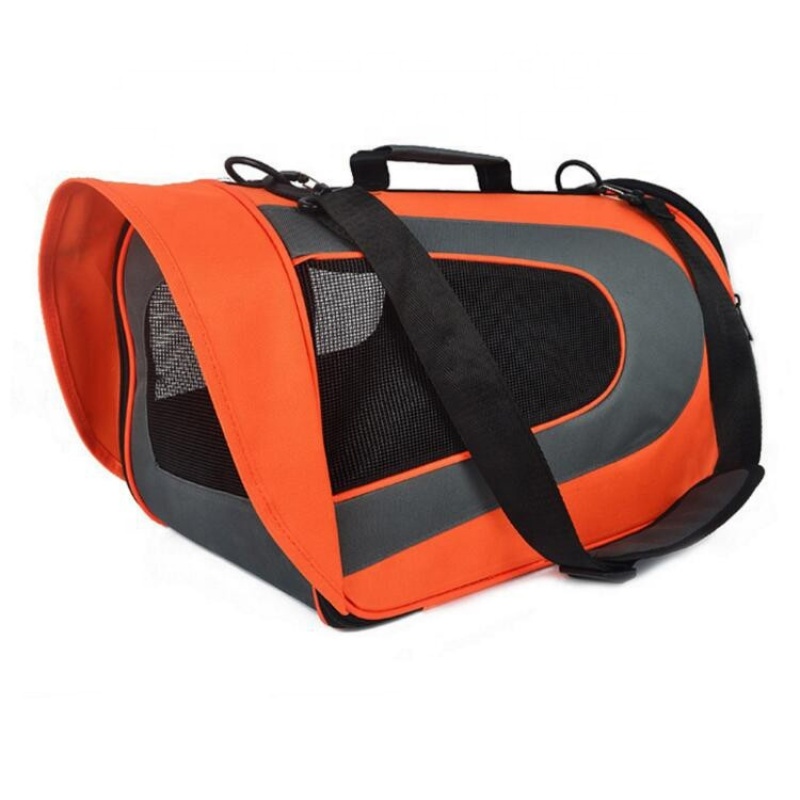 portable soft-sided puppy pet carrier handbag  foldable semi-circle nylon shoulder bag