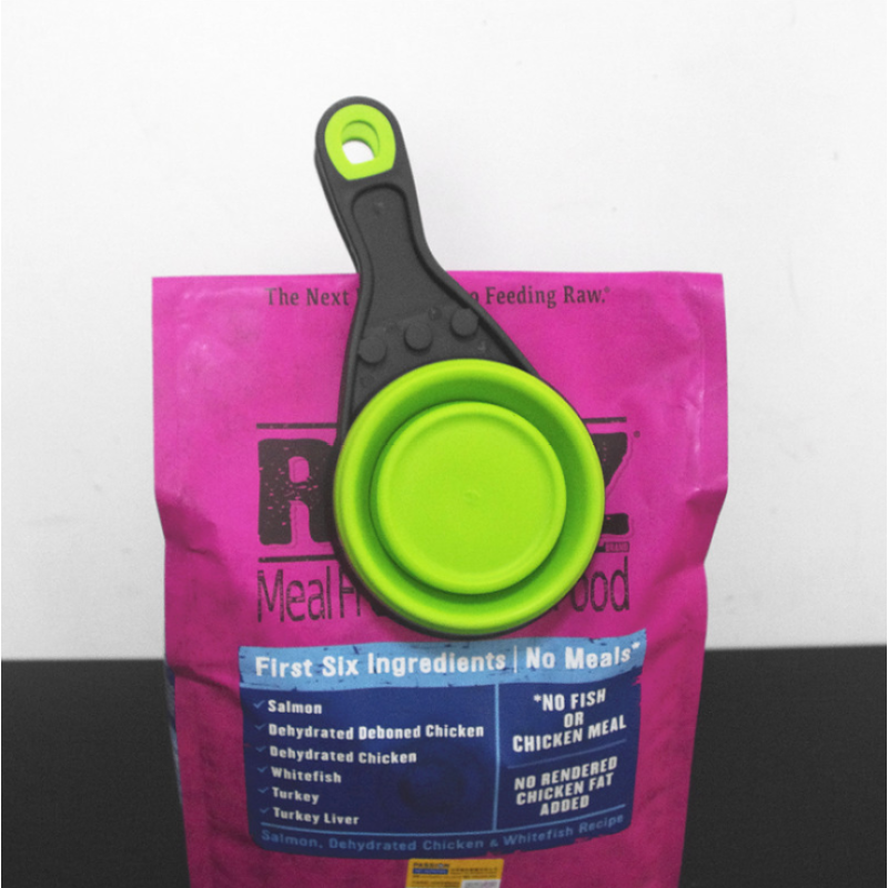 Pet Cat Dog Food Feeder Spoon Folding Sealing Clip Measuring Cup Scoop Bowl Food Spoon