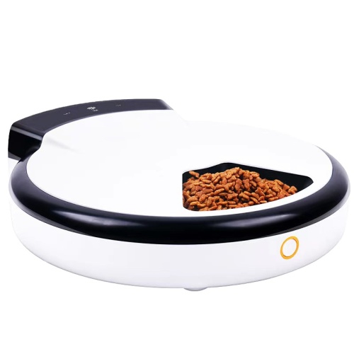 5-Meals Auto Pet Feeder with Programmable Timer Dry and Wet Food Dispenser Voice Recorder & Speaker