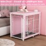 Crate Furniture with Cushion&Tray for Small Medium Large Dogs, Dog Crate End Table Furniture Style, Double Doors Decorative Dog