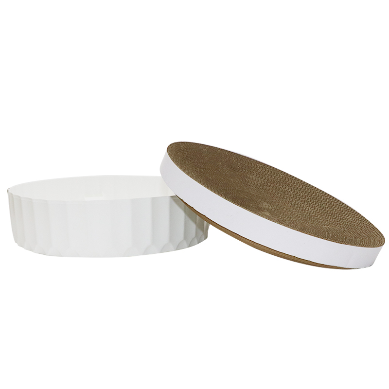 Round Cat Scratcher Cardboard 2 in 1 Cat Scratcher Bowl Round Scratch Pad for Indoor Cats
