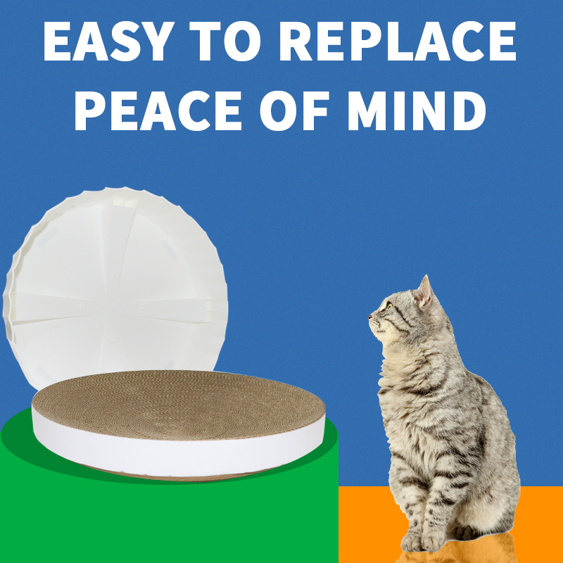Round Cat Scratcher Cardboard 2 in 1 Cat Scratcher Bowl Round Scratch Pad for Indoor Cats