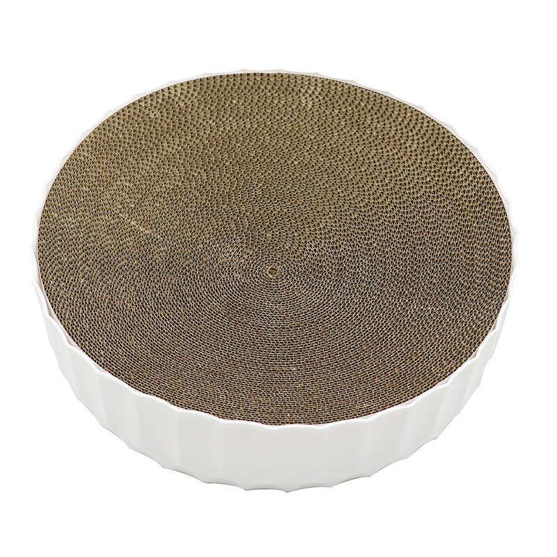 Round Cat Scratcher Cardboard 2 in 1 Cat Scratcher Bowl Round Scratch Pad for Indoor Cats