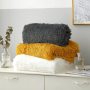 Soft and Washable Faux Fur Fuzzy Dog Blanket Reversible Faux Fur Fleece Throw Blanket for Couch