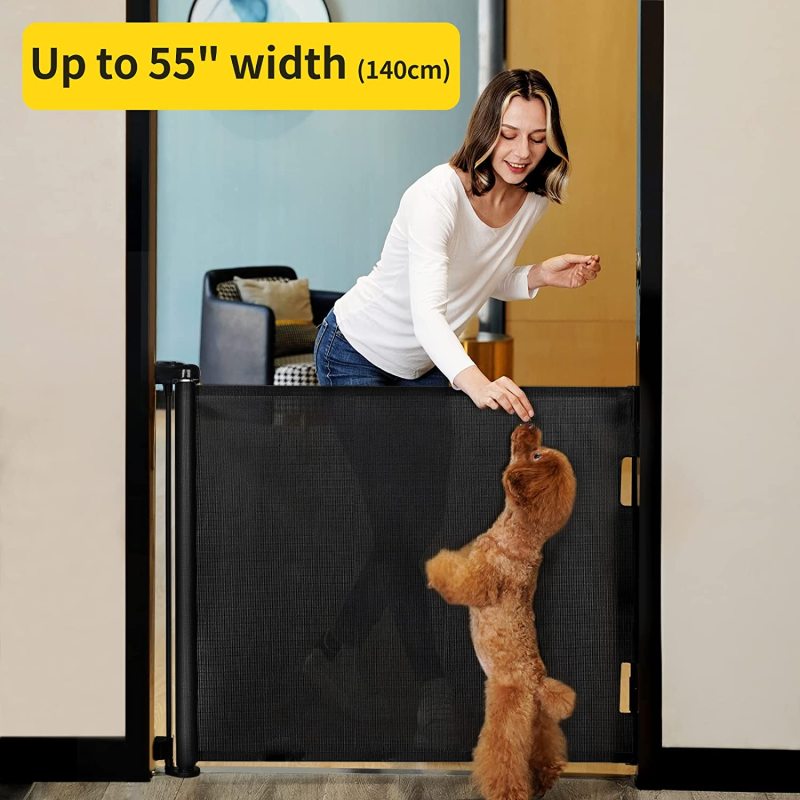 Extends up Retractable Mesh Gate Child Safety Gate for Doorways Indoor Use
