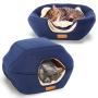 Premium Cat Bed cave Small Dog Bed, 2-in-1 foldable soft warm washable pet bed with a pillow.