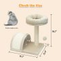 Cat Claw Scratcher Thickened Bottom Plate with Padded Lying Bed and Toy Cat Tree