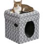 Pets Cat Condo | Tri-Level Design in Brown Faux Suede & Synthetic Sheepskin