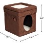 Pets Cat Condo | Tri-Level Design in Brown Faux Suede & Synthetic Sheepskin