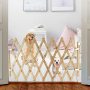 Wooden Dog Gate,Retractable Pet Fence Garden Lawn Portable Pet Safety Patio Garden Door Expandable Safety Protection for Small P