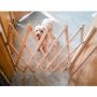 Wooden Dog Gate,Retractable Pet Fence Garden Lawn Portable Pet Safety Patio Garden Door Expandable Safety Protection for Small P
