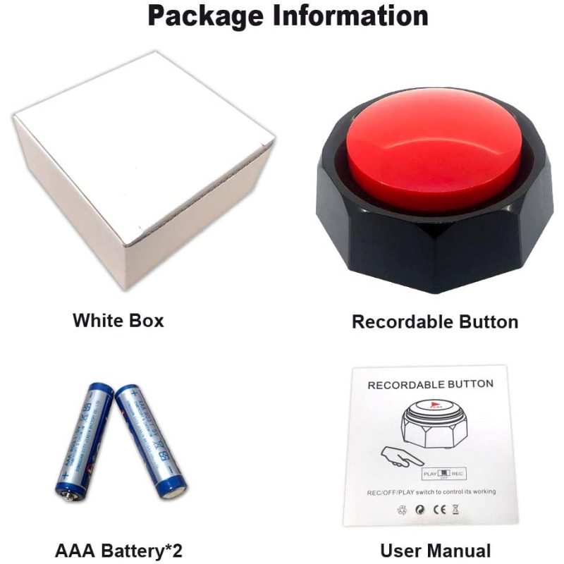 Playback Your Own Message Recordable Button For Pet Do Recording