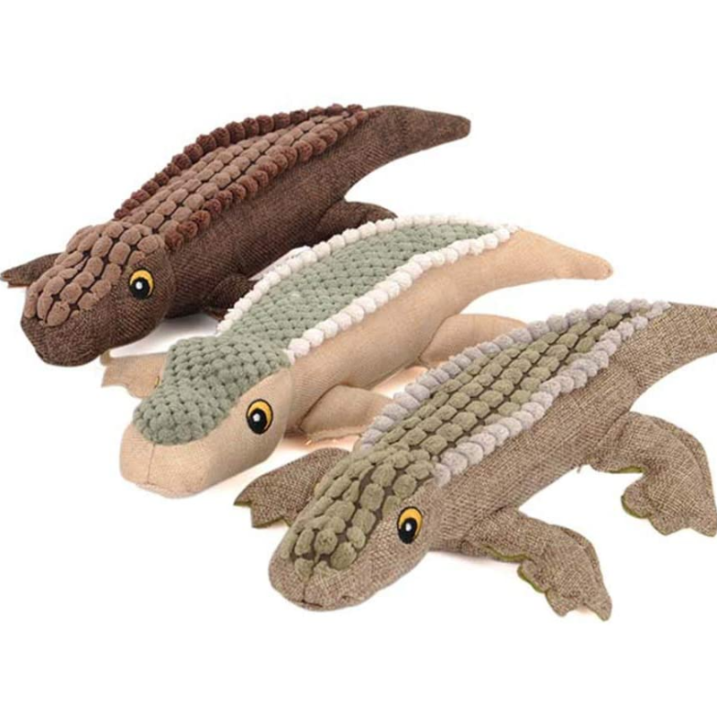 Pet Chew Plush Toys Animal Squealer Vocal Crocodile Cat Toy Chew Chirping  Dog Plush Chew Toy