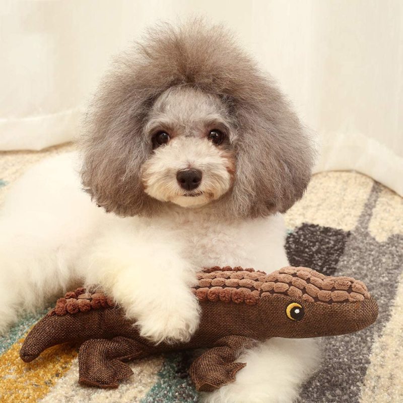 Pet Chew Plush Toys Animal Squealer Vocal Crocodile Cat Toy Chew Chirping  Dog Plush Chew Toy