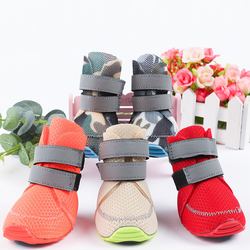 Breathable Mesh Dog Boots Waterproof Dog Shoes for Hot Pavement Summer Pet Sandal Soft Lightweight Puppy Paw Protector