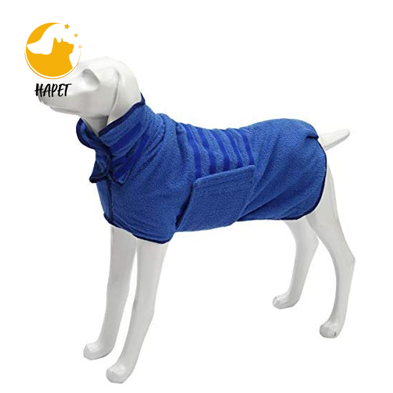 Dog Puppy Bath Robe Towel Dog Bathrobe Drying Coat Super Absorbent Terry Robe
