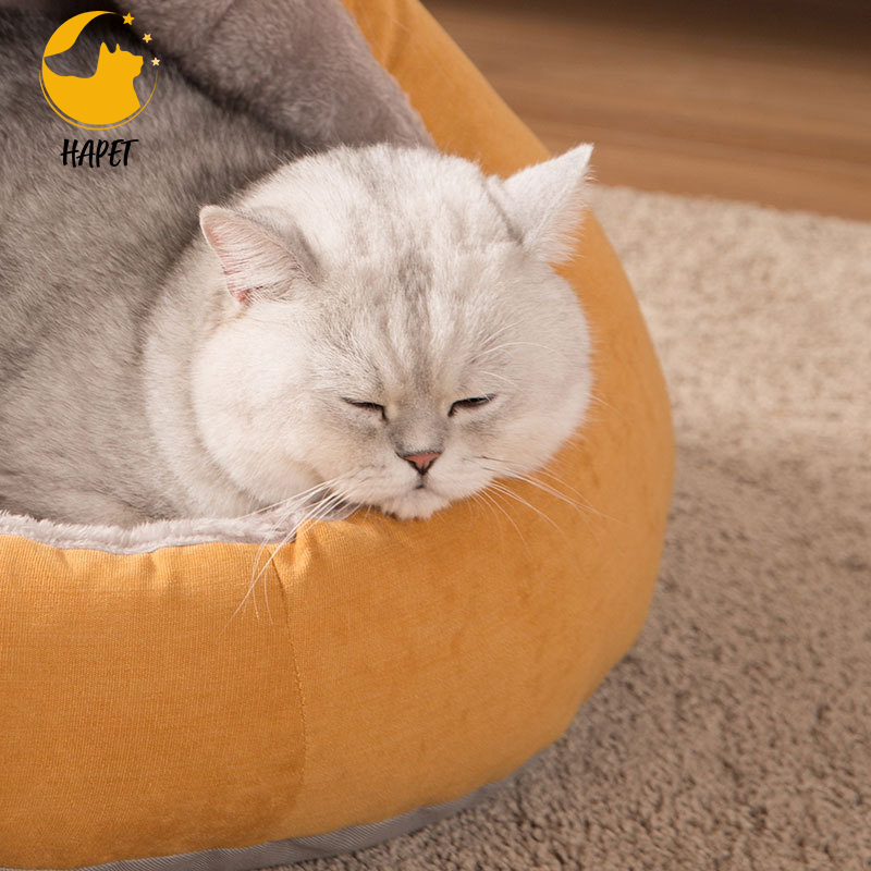 Soft Plush Cat Cave with Removable Washable Cushioned Pillow Roomy Bear Cat House