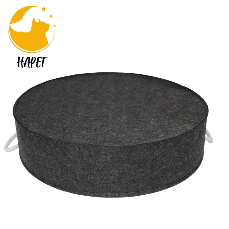 Round Dog Bed Cozy Cat Beds for Indoor Cats Washable Pet Basket Bed with Removable Cushion Anti-Slip Bottom