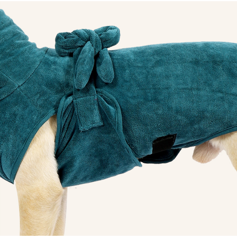Dog Bathrobe Soft Super Absorbent Luxuriously Microfiber Dog Drying Towel Robe for Large Medium Small Dogs