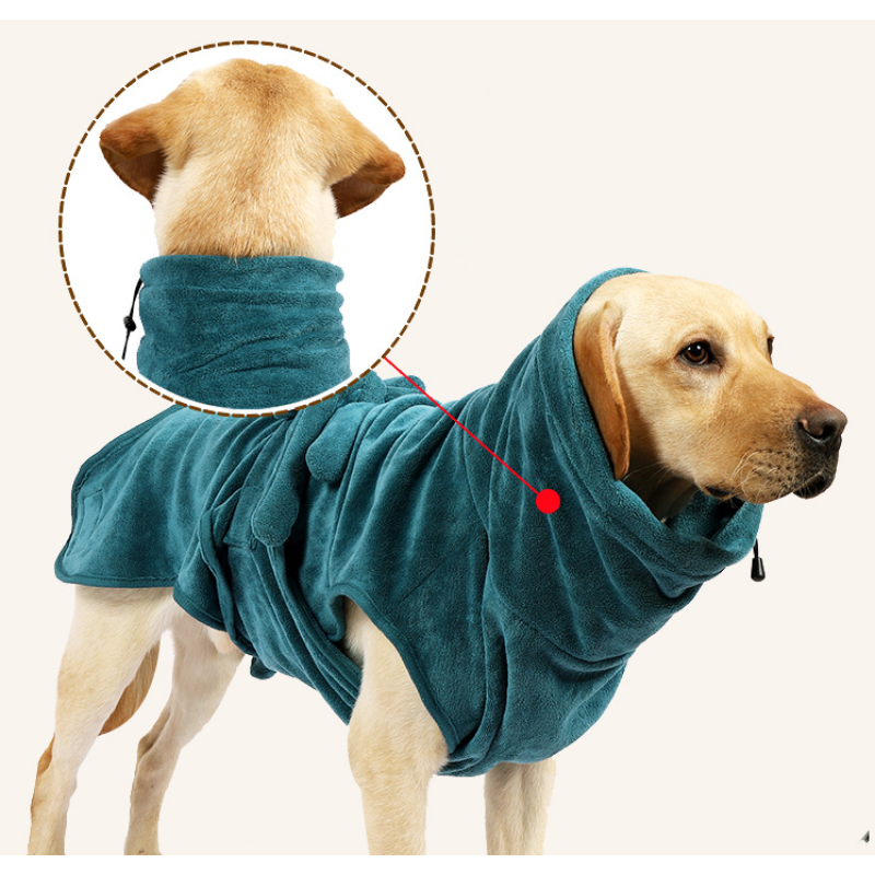 Dog Bathrobe Soft Super Absorbent Luxuriously Microfiber Dog Drying Towel Robe for Large Medium Small Dogs