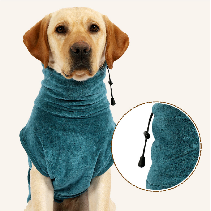 Dog Bathrobe Soft Super Absorbent Luxuriously Microfiber Dog Drying Towel Robe for Large Medium Small Dogs