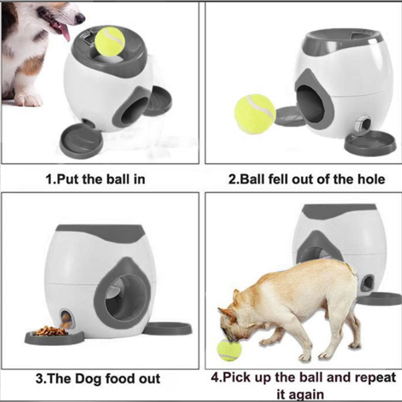 Interactive Reward Toy Dogs Tennis Ball Automatic Thrower Food Treat Dispenser Creativity Play Game Dog Food Leader