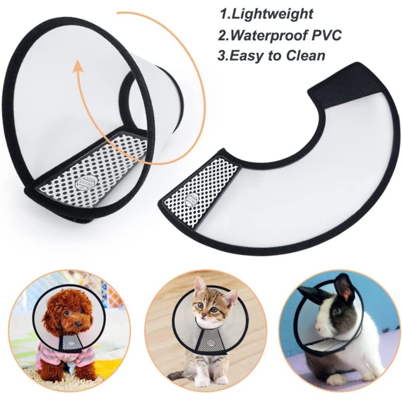 Lightweight Plastic Elizabethan Collar Recovery Pet Cone for Small Pet