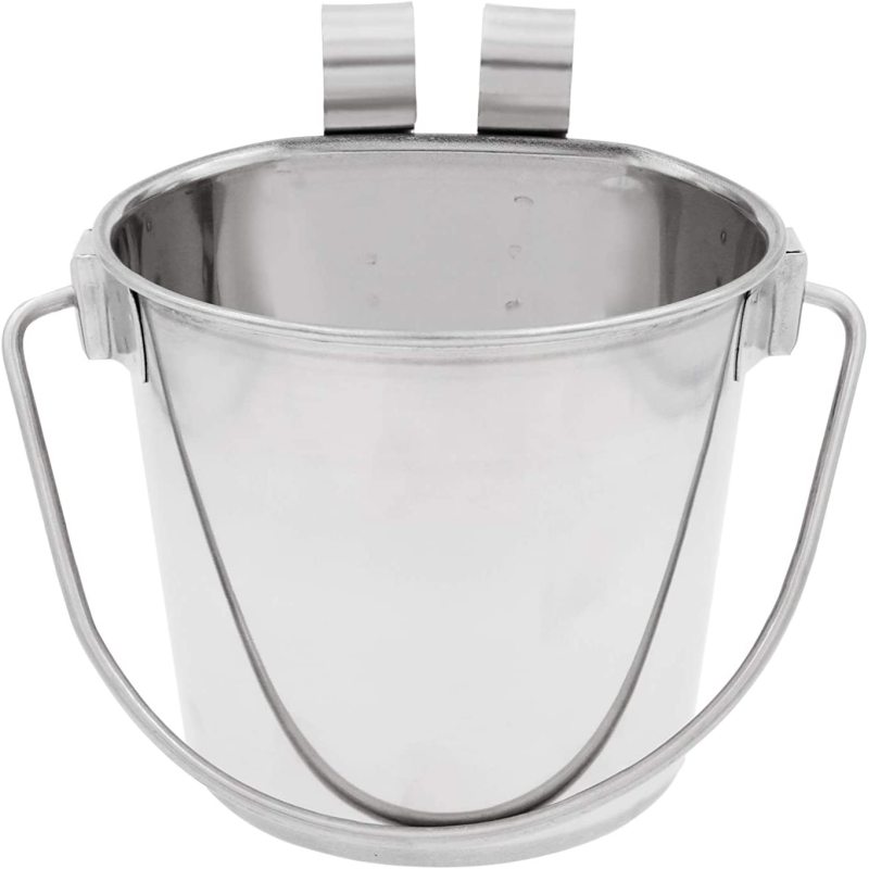 Cat and Critter Crates Pet Stainless Steel Pail Snugly Fit On Dog