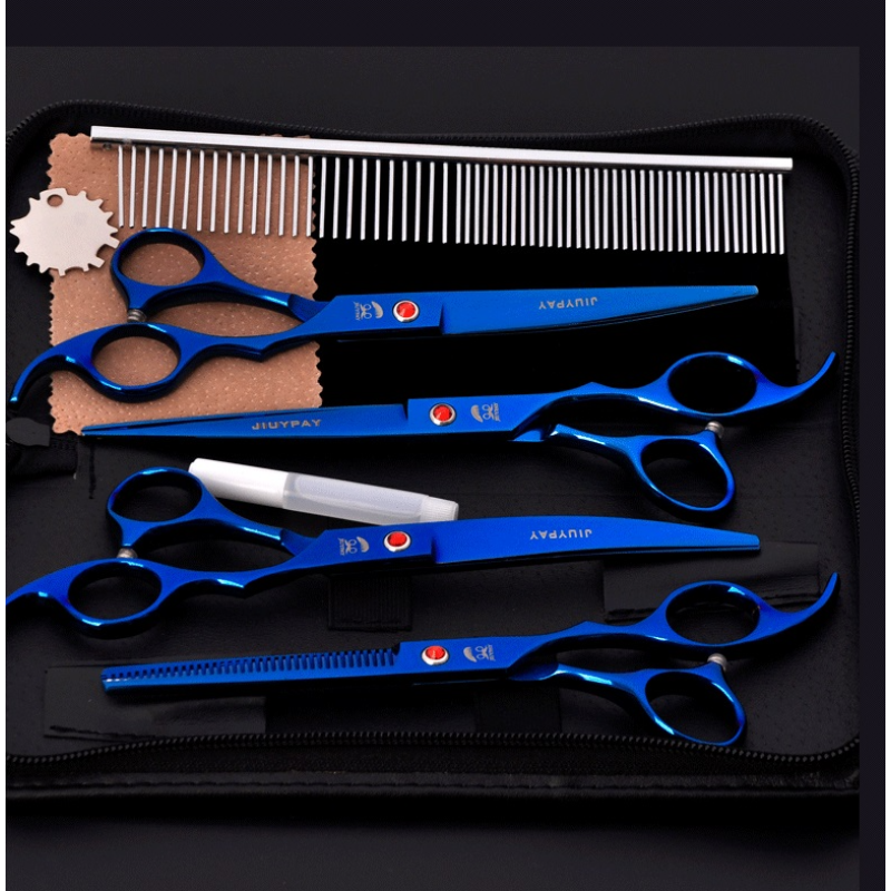 Dog Grooming Scissors Set, Safety Round Blunt Tip Grooming Tools, Professional Curved,Thinning,Straight Scissors