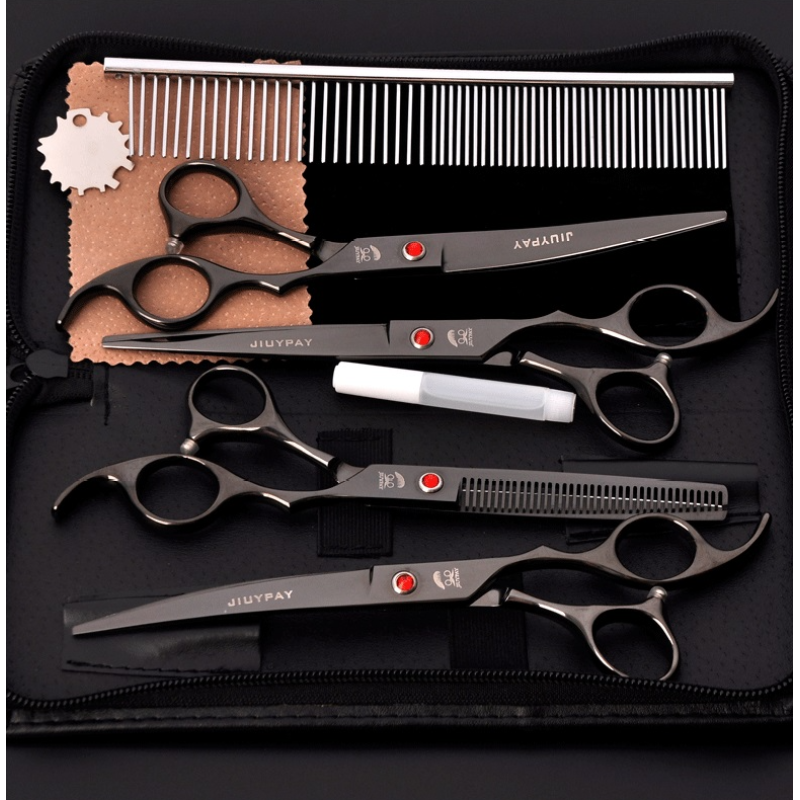 Dog Grooming Scissors Set, Safety Round Blunt Tip Grooming Tools, Professional Curved,Thinning,Straight Scissors