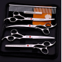 Dog Grooming Scissors Set, Safety Round Blunt Tip Grooming Tools, Professional Curved,Thinning,Straight Scissors