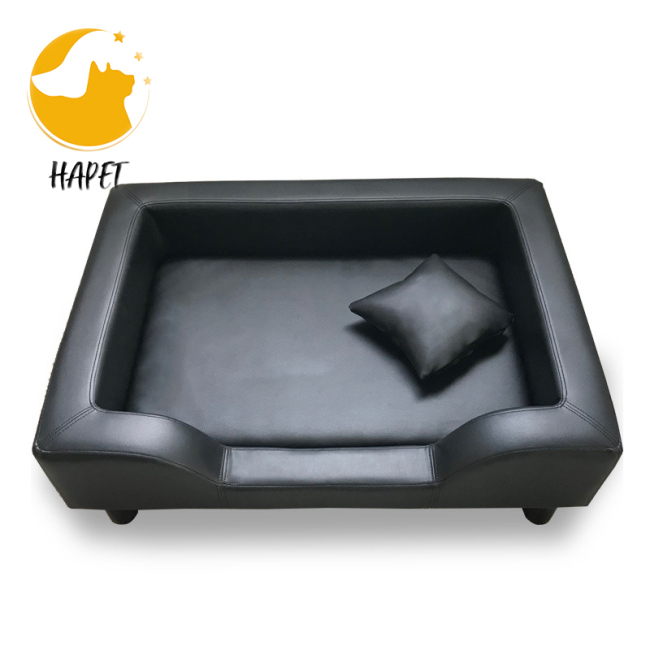 Elevated Ultra Plush Leather and Suede Traditional Sofa-Style Living Room Couch Pet Bed