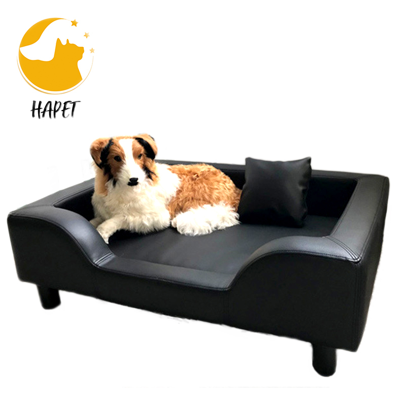 Elevated Ultra Plush Leather and Suede Traditional Sofa-Style Living Room Couch Pet Bed