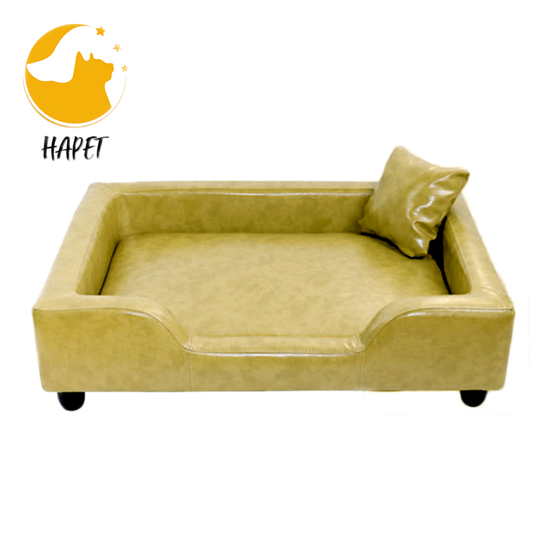 Elevated Ultra Plush Leather and Suede Traditional Sofa-Style Living Room Couch Pet Bed