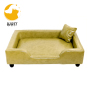 Elevated Ultra Plush Leather and Suede Traditional Sofa-Style Living Room Couch Pet Bed
