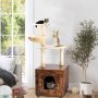 Washroom with Scratching Post Wooden Cat House For Cat Indoor Cat Litter Box