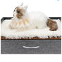 Pet Cat Bed Frame with Drawer Elevated Dog Furniture