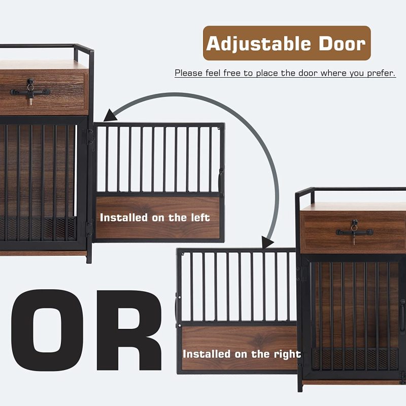 Dog Crate End Table Furniture Style Dog Crate with Storage Drawers