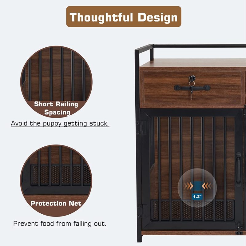Dog Crate End Table Furniture Style Dog Crate with Storage Drawers