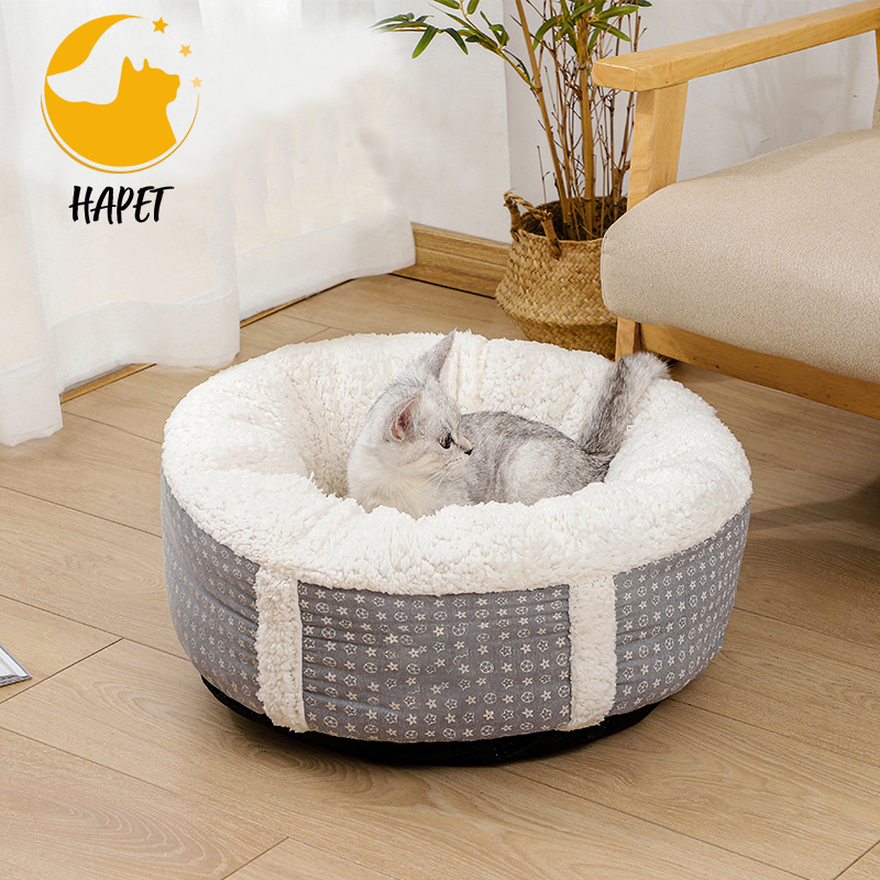 Beds for Indoor Cats Pet Bed for Puppy and Kitten Super Soft Pet Round Bed