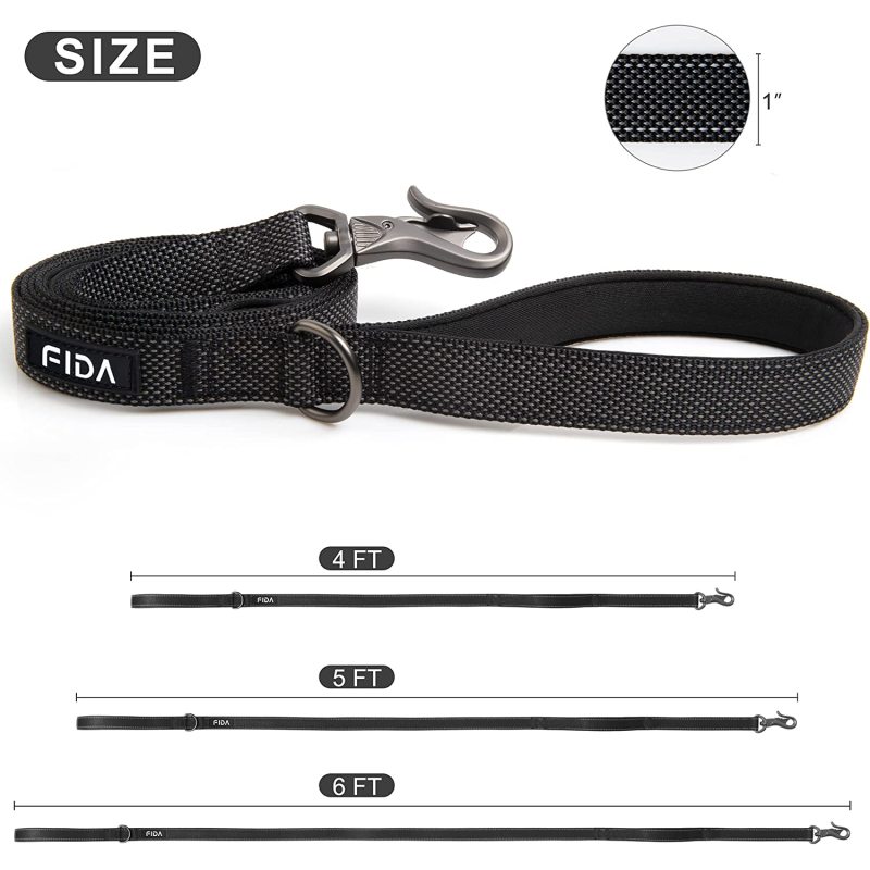Comfortable Padded Handles Duty Dog Leash Reflective Walking Lead for Dogs