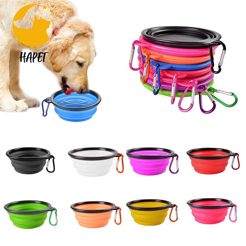 Collapsible Dog Bowls, Portable Foldable Dogs Cats Travel Water Food Bowls with Carabiner Clip for Walking, Traveling,Hiking