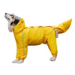 Pet Poncho Dog Raincoat 4 Leg All Covered Rain coat with Hood  Lightweight Dog Rain Poncho for Medium Large Dogs
