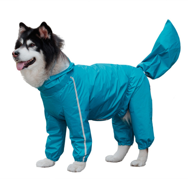 Pet Poncho Dog Raincoat 4 Leg All Covered Rain coat with Hood  Lightweight Dog Rain Poncho for Medium Large Dogs