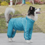 Pet Poncho Dog Raincoat 4 Leg All Covered Rain coat with Hood  Lightweight Dog Rain Poncho for Medium Large Dogs