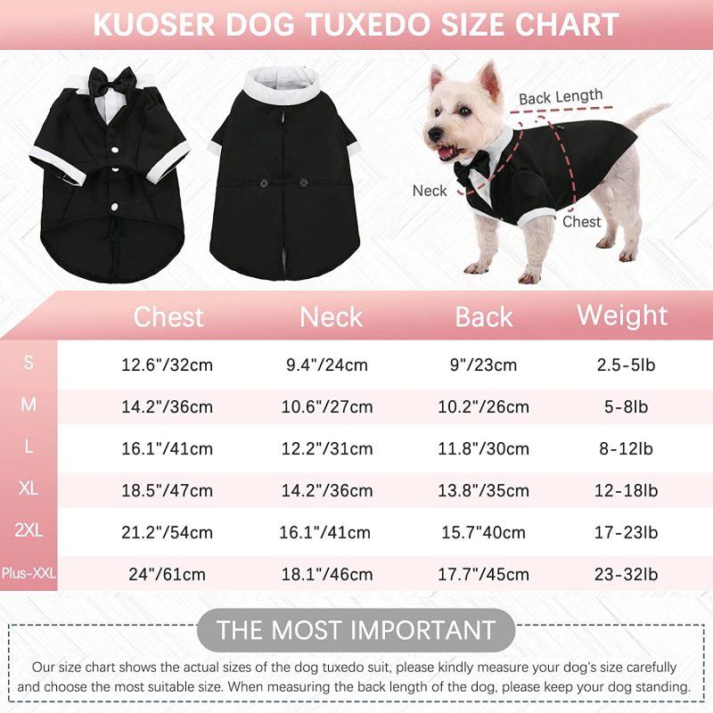 Puppy Pet Small Dog Wedding Shirt Formal Tuxedo With Black Tie For Suit Party Outfit Dog Prince Wedding Bow Tie