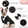 Puppy Pet Small Dog Wedding Shirt Formal Tuxedo With Black Tie For Suit Party Outfit Dog Prince Wedding Bow Tie