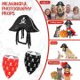 Nice Halloween cosplay costume set: you will get 1 piece of pet pirate hat and bone Halloween pet bandanas