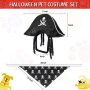 Nice Halloween cosplay costume set: you will get 1 piece of pet pirate hat and bone Halloween pet bandanas