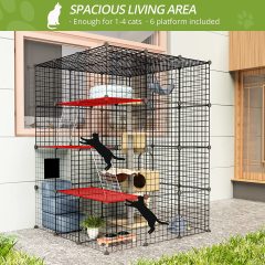 Balcony Cat Playpen with Platforms Cat Cages DIY Kennels Crate Large Exercise Place Ideal for Pet